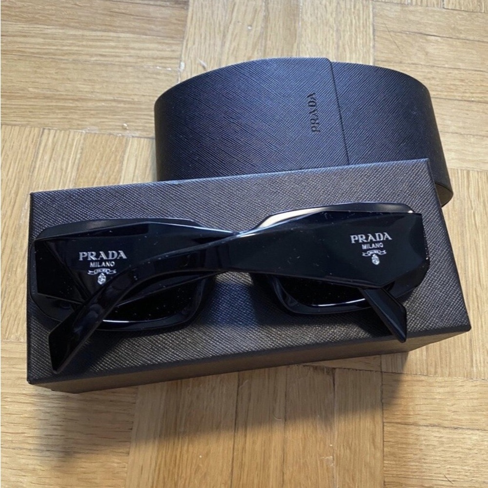 Prada Black Triangular Logo Sunglasses - image 2